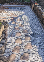 Concrete work in the garden.