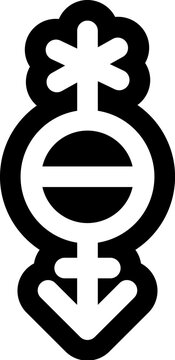 Outline Gender Pangender Black White Liner Icon. Traditional and progressive unconventional sexual relations between sexes groups. Simple outline vector symbol isolated on white background