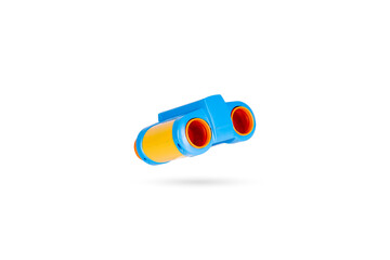 Colorful Binoculars Isolated On White Background with clipping path. Children's toy.