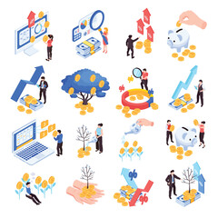 Isometric Finance Icon Set