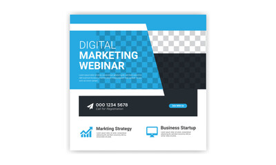 Digital marketing social media post design. Social media post banner design. webinar template design. Instagram post template