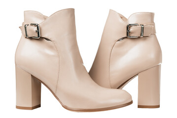 Classic women's autumn shoes on a white surface