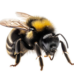 bee clos up on white background, insect Generative AI