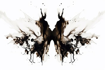 Ink Blot on White Background - AI Generated