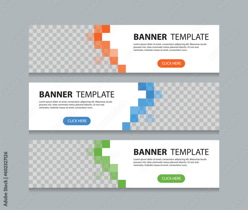 Wall mural set of horizontal abstract web banner design template background gradients color. suitable for web a