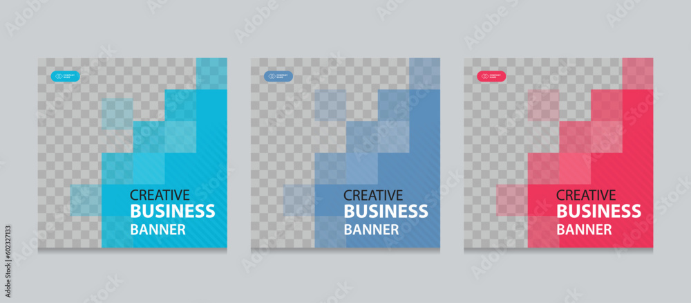 Leinwandbilder set of editable square business web banner design template. suitable for social media post, instagra