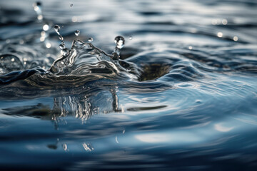 Splash of crystal clear spring water. Photorealistic illustration generative AI.