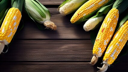 A Bountiful Harvest: An Abundance of Fresh Corn on a Dark Background