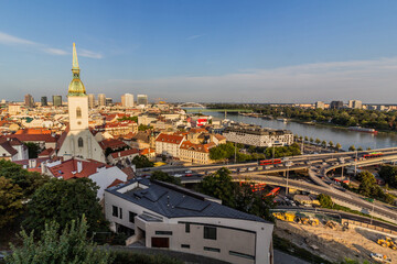 Fototapeta premium Aerial view of the old town in Bratislava, Slovakia