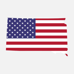 South Dakota map shape, united states of america. Flat concept icon symbol vector illustration