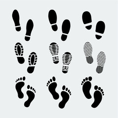 set of footprint vector icon