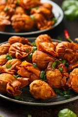 Crispy Fried Wonton with prawn and pork filling. Asian food