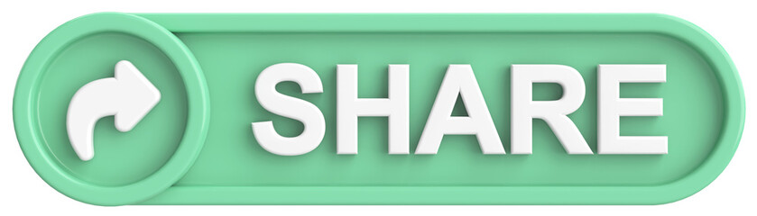 Share button. Share icon. 3D illustration.