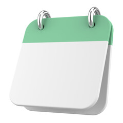 Empty calendar. 3D calendar. 3D illustration.