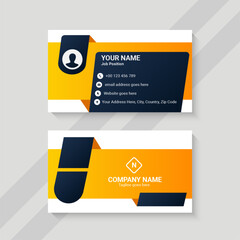 White and yellow creative business card design template