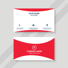 red and white creative business card template