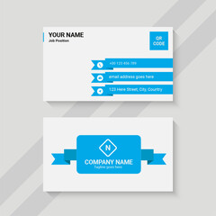 blue and white creative business card template