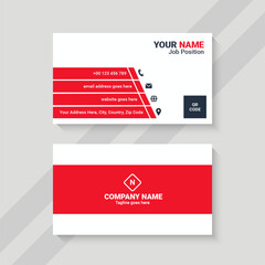 red and white creative business card template