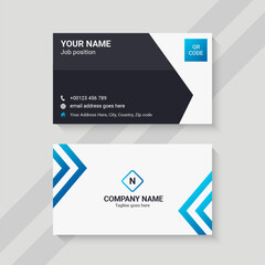 blue and white creative business card template
