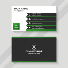 white and green creative business card template