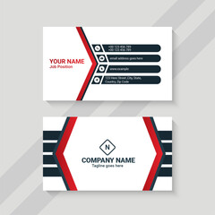 red and white creative business card template