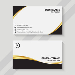 White and golden luxury business card design template