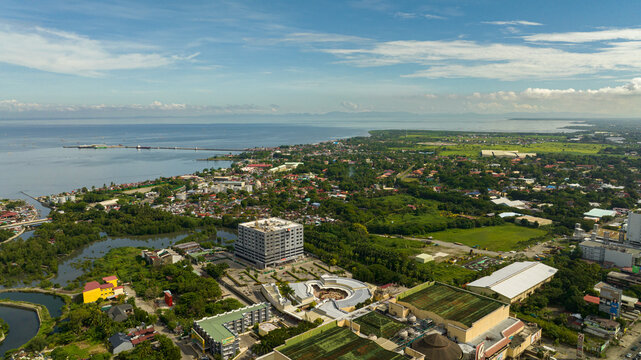Aerial view of city of Bacolod It is the capital of the province of Negros Occidental, Philippines.