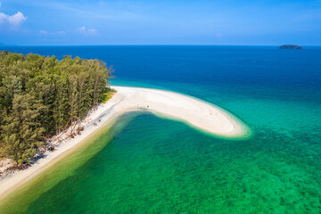 A bird's-eye view of the beautiful beach in Lipe island, Satun Province,Thailand.