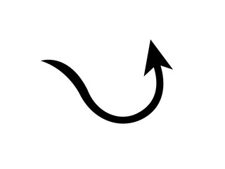 Round Arrow Vector Art, Icon.  New Style Black Vector Arrows Isolated on White. Arrow Vector Icon Stock Illustration.