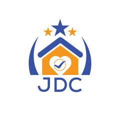 JDC House logo Letter logo and star icon. Blue vector image on white background. KJG house Monogram home logo picture design and best business icon. 
 - obrazy, fototapety, plakaty