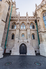 Fototapeta na wymiar Detail of Matthias Church at Buda castle in Budapest, Hungary
