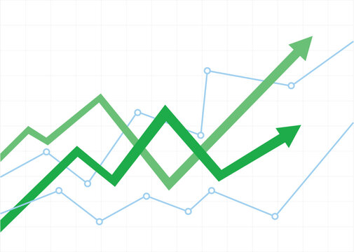 two arrows pointing up represent financial chart