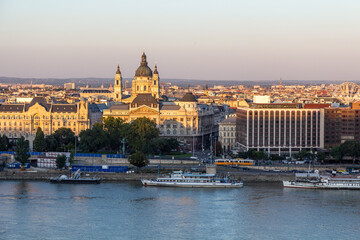 Fototapeta na wymiar Skyline of Buda with St. Stephen's Basilica in Budapest, Hungary