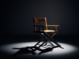 The directors chair stands in a beam. ai generative
