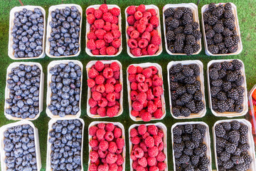 Wild fruits for sale at Naschmarkt market in Vienna, Austria