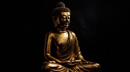 Golden buddha statue, generative ai