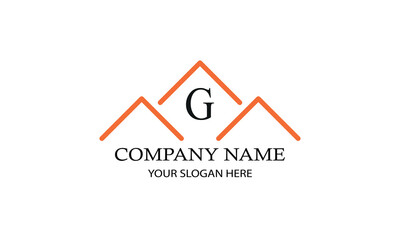 Modern logo for engineer, architect, construction, real estate with initial letter G. Business design template.