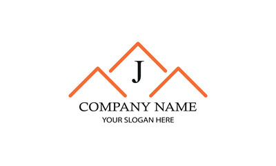 Modern logo for engineer, architect, construction, real estate with initial letter J. Business design template.