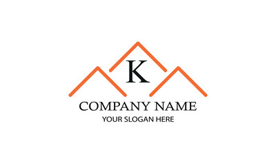 Modern logo for engineer, architect, construction, real estate with initial letter K. Business design template.
