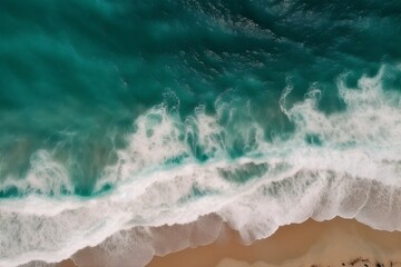 Fototapeta na wymiar shore sand wave nature water summer sea vacation beach ocean. Generative AI.