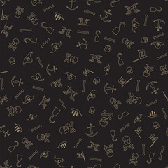 Pirates Themed Freehand Drawings Seamless Pattern Background