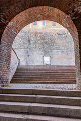 Stairs at the Spilberk castle in Brno, Czech Republic