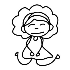 Hand Drawing Cartoon Charter Happy Kids Playing