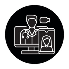 Video consultation color line icon. Ehealth.