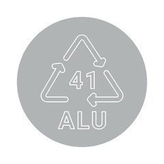 Plastic recycling code PETE line icon. Consumption code polyethylene.