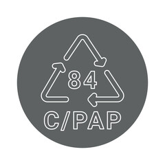 Composites recycling code C/PAP 84 line icon. Consumption code.