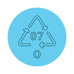 Plastic recycling code O 07 line icon. Consumption code.