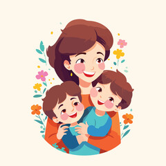 Obraz na płótnie Canvas mothers day concept illustration vector eps 10
