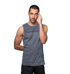 Fototapeta premium Serious young man with a gesture of disappointment