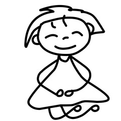 Hand Drawing Cartoon Charter Happy Kids Playing